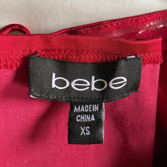 ❌❌❌SOLD ❌❌❌ 
NWOT Bebe Deep Red 💯% Silk Bustier Corset XS - Picture 5 of 8